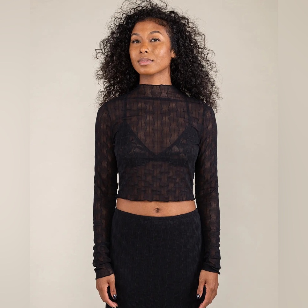 NLT Abra Jacquard Mesh Top